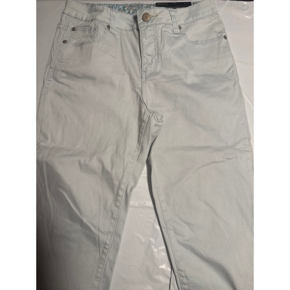 NWT Faded Glory Twill Capri Pants Blue Haze Floral Lined Womens Size 10 - Picture 3 of 5